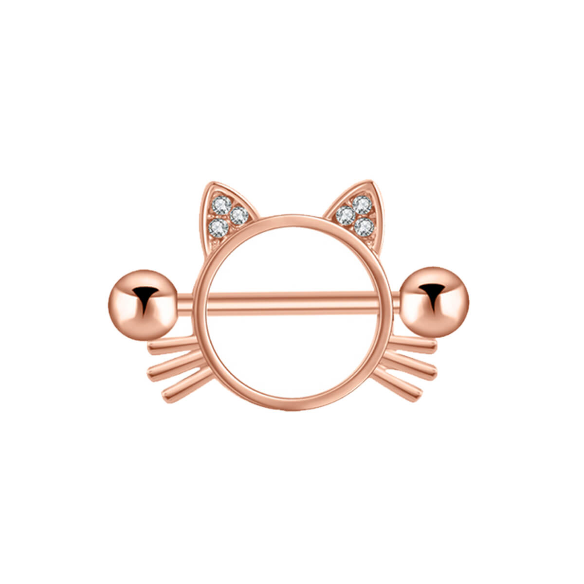 Nipple necklace cat cat face (steel 316L)