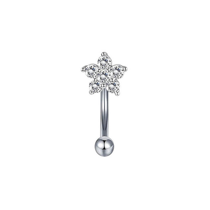 Zirconia flower earring 1.2mm x 7mm (steel 316L)