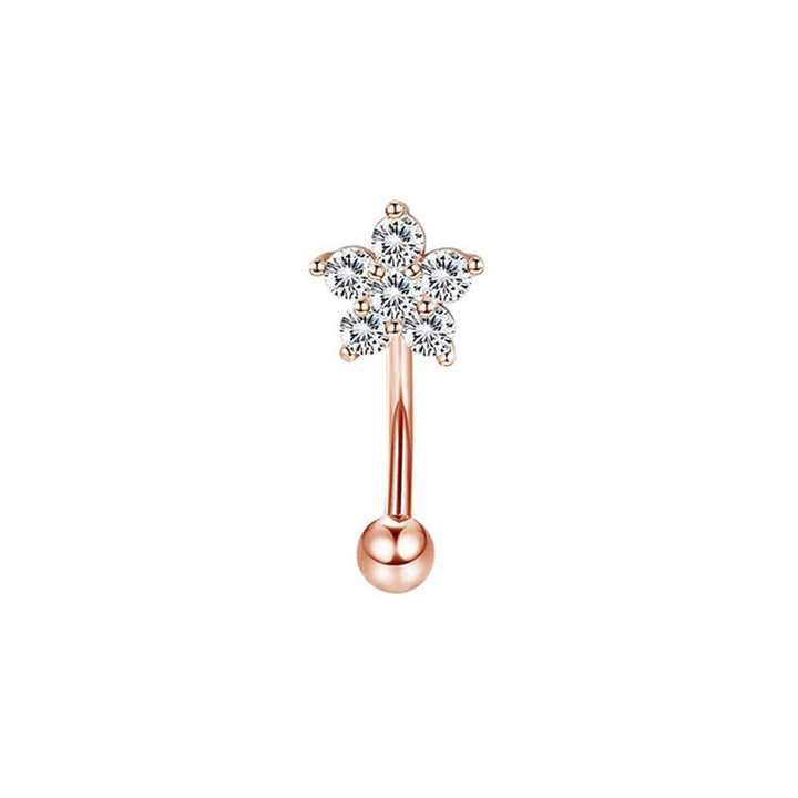 Zirconia flower earring 1.2mm x 7mm (steel 316L)