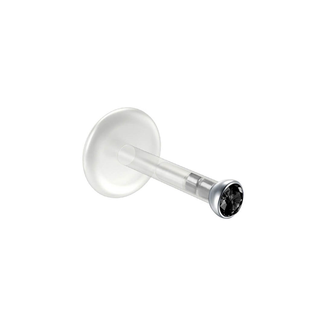 Muovinen labret kivellinen huulikoru 1.2mm 8mm (bioplastic)