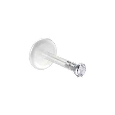 Muovinen labret kivellinen huulikoru 1.2mm 8mm (bioplastic)