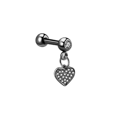 Hanging heart zirconia bracelet 1.2mm (steel 316L)