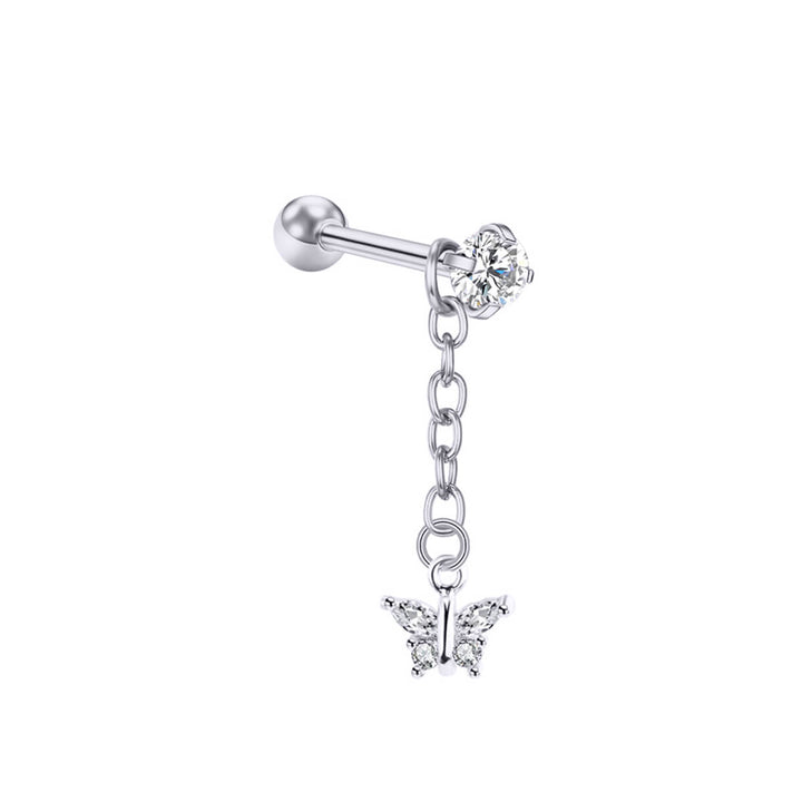 Hanging butterfly zirconia bracelet 1.2mm (steel 316L)