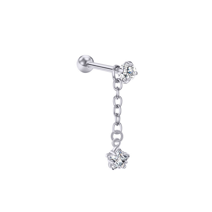 Hanging star zirconia bracelet 1.2mm (steel 316L)