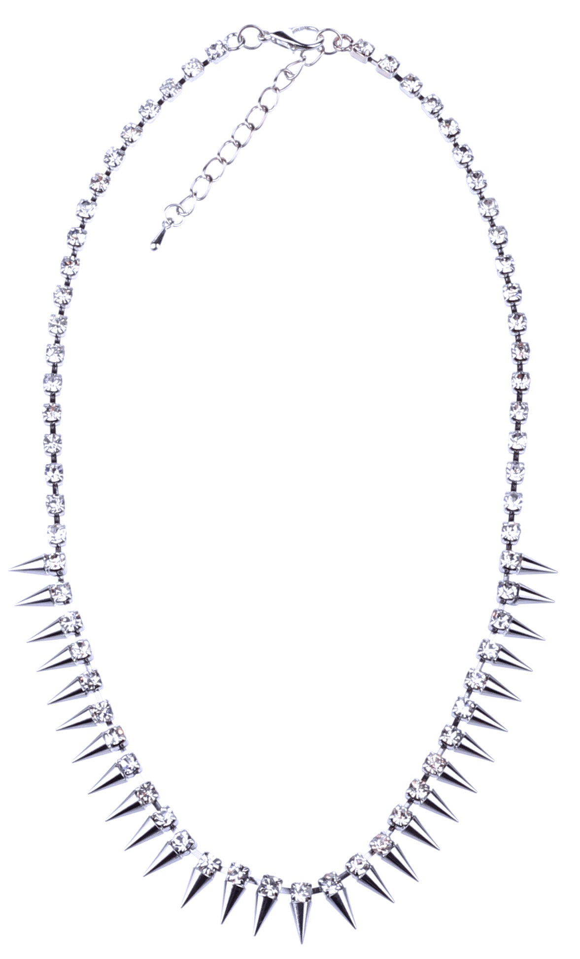 Spike necklace with rhinestones