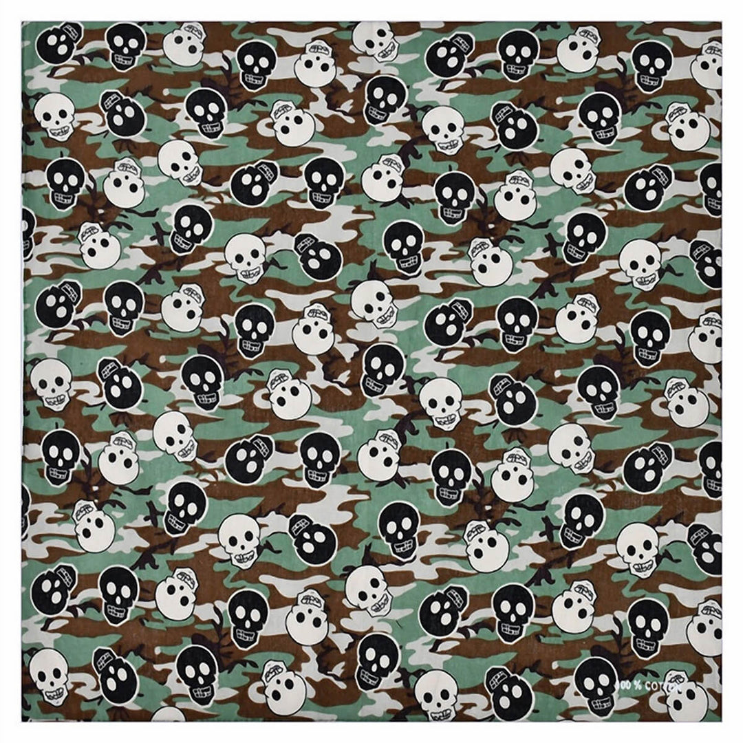 Skull camo bandana scarf