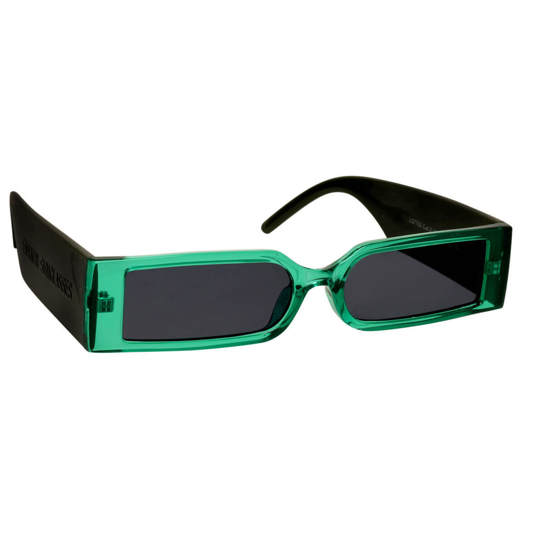 Futuristic rectangular sunglasses