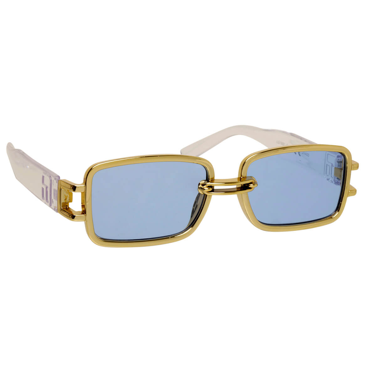 Rectangular sunglasses with metallic shine frames