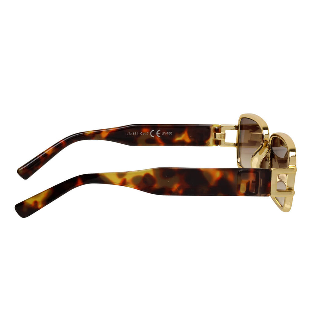 Rectangular sunglasses with metallic shine frames