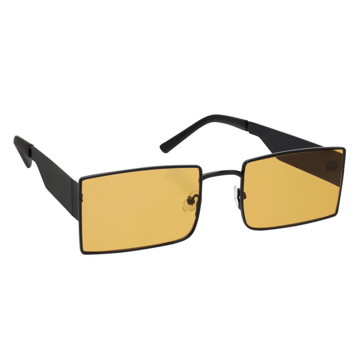 Rectangular sunglasses with metal frames