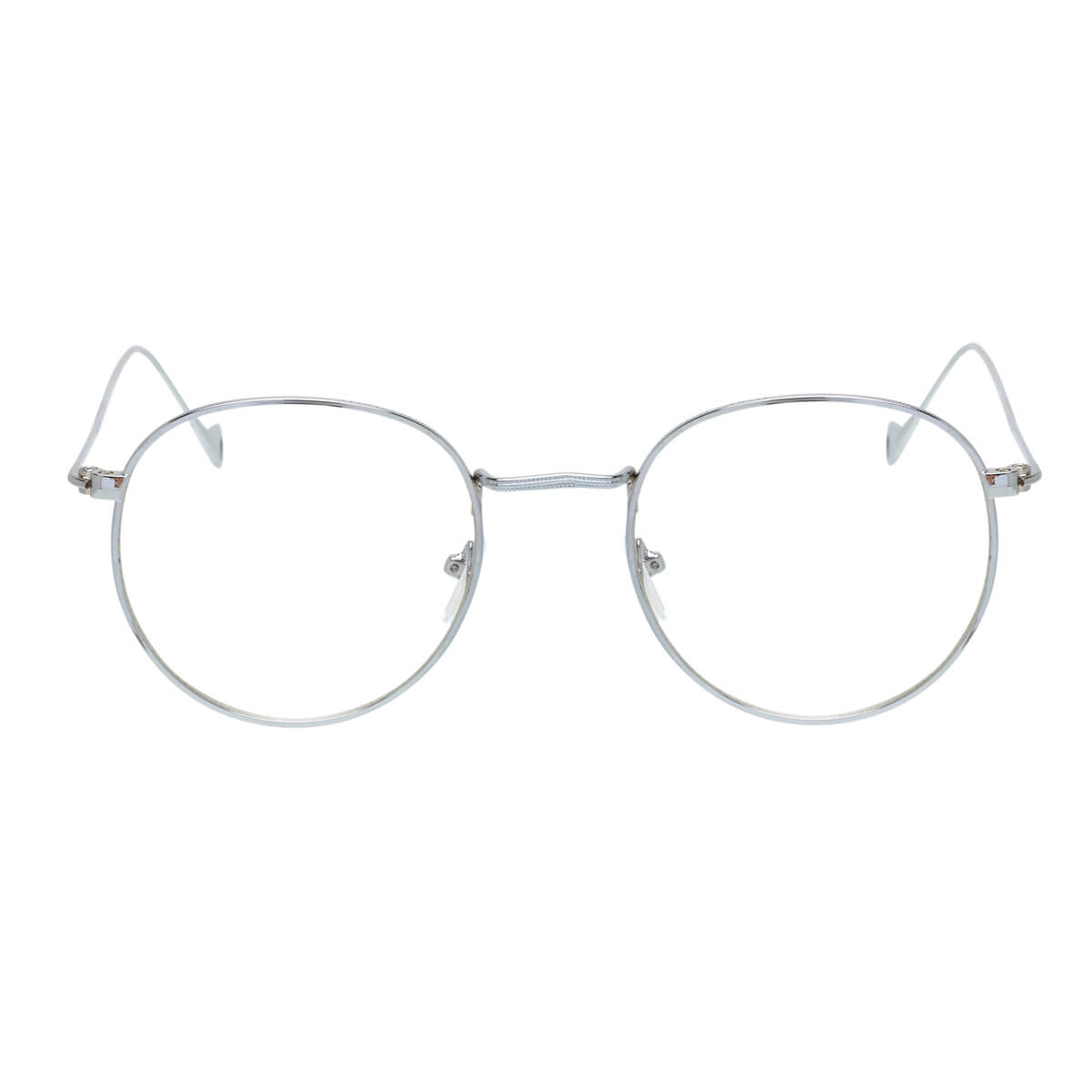 Round fake eyeglasses fake glasses metal frames