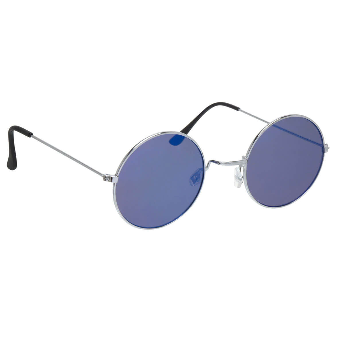 Mirroring flat lenses round flight sunglasses