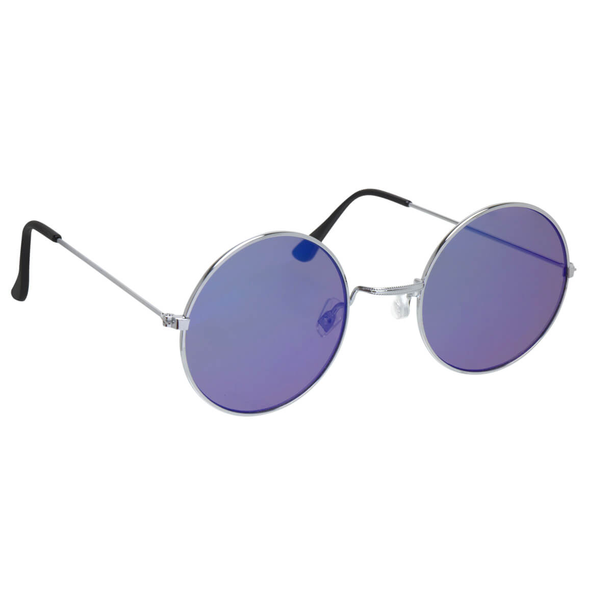 Mirroring flat lenses round flight sunglasses