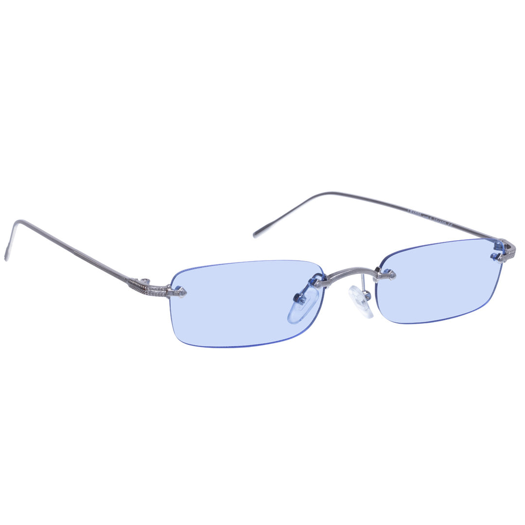 Low rectangular sunglasses without frames