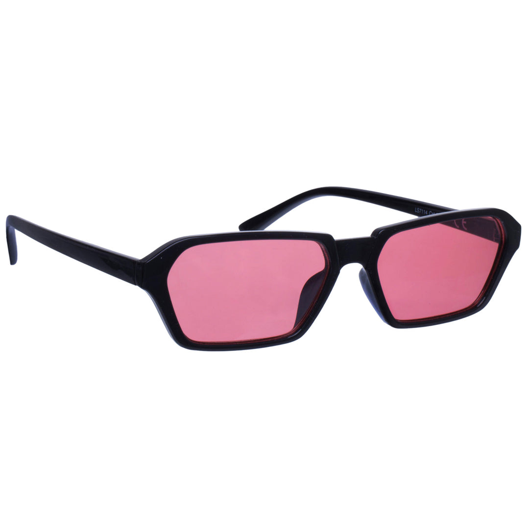 Angled rectangular sunglasses thin frames