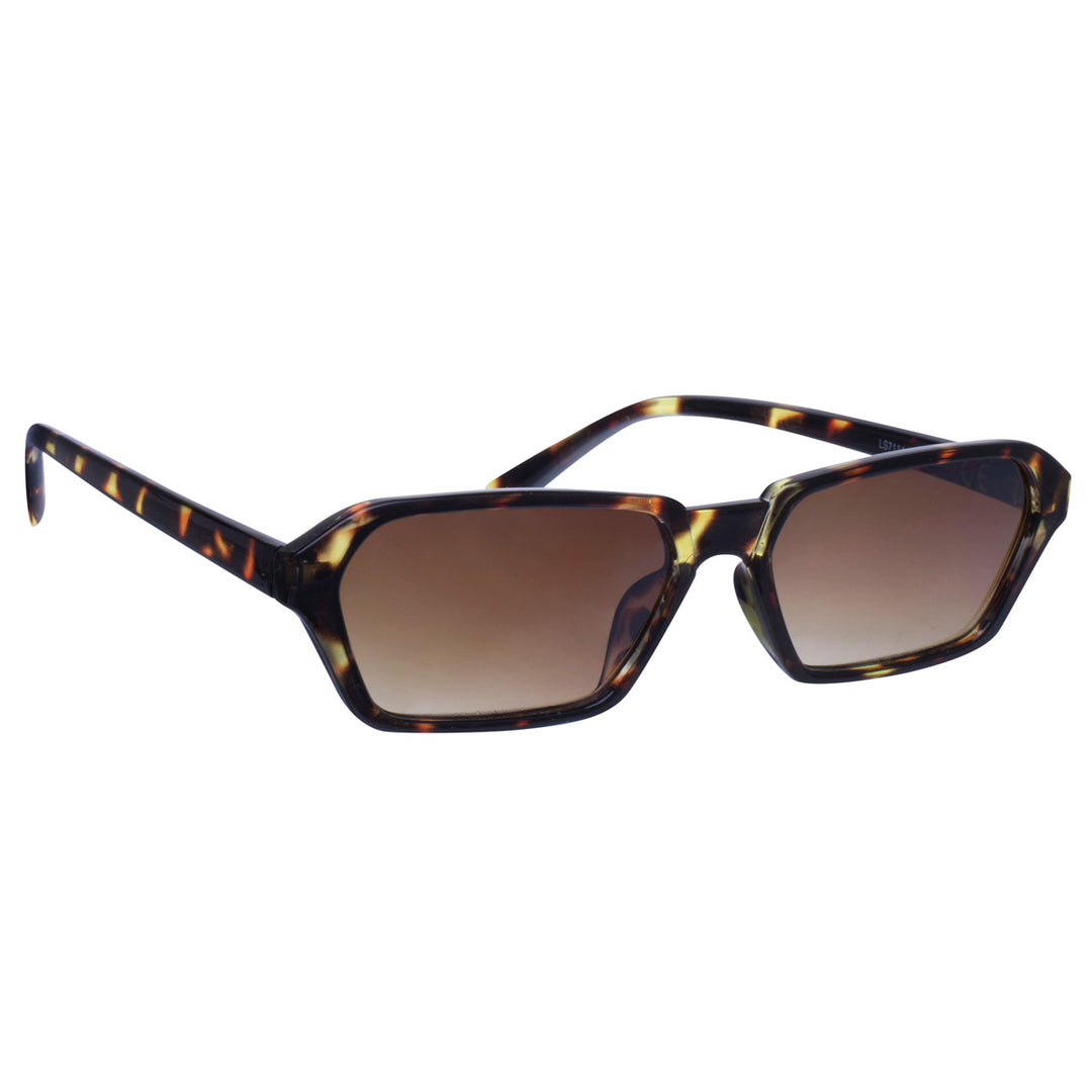 Angled rectangular sunglasses thin frames