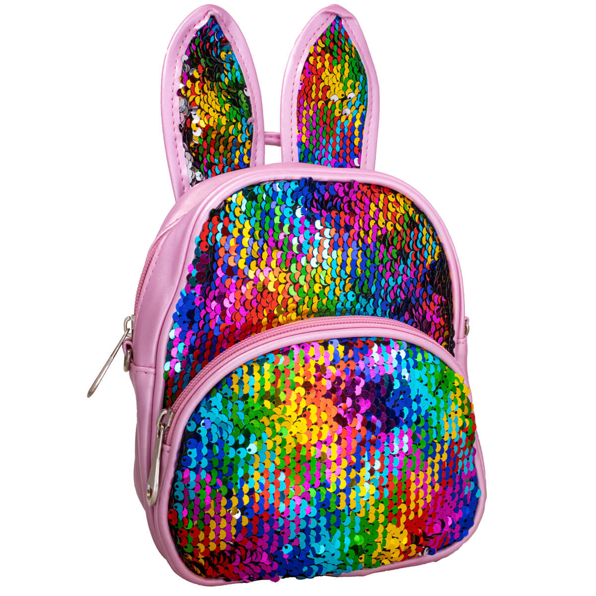 Children's backpack - a small sequin bunny backpack