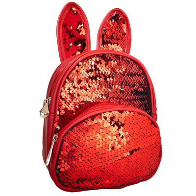 Children's backpack - a small sequin bunny backpack