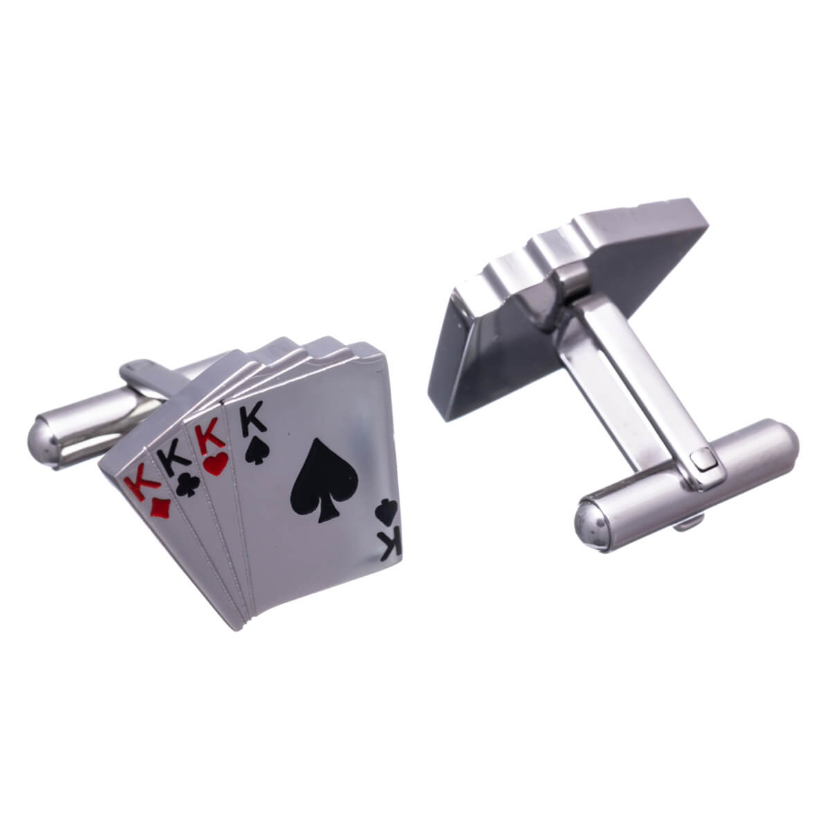 Playing cards with cufflinks (steel 316L)