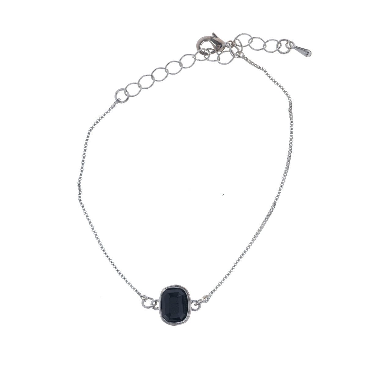 A bracelet with a glass stone