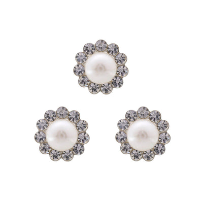 Breathtaking pearl pendant with clear glass stones 3pcs