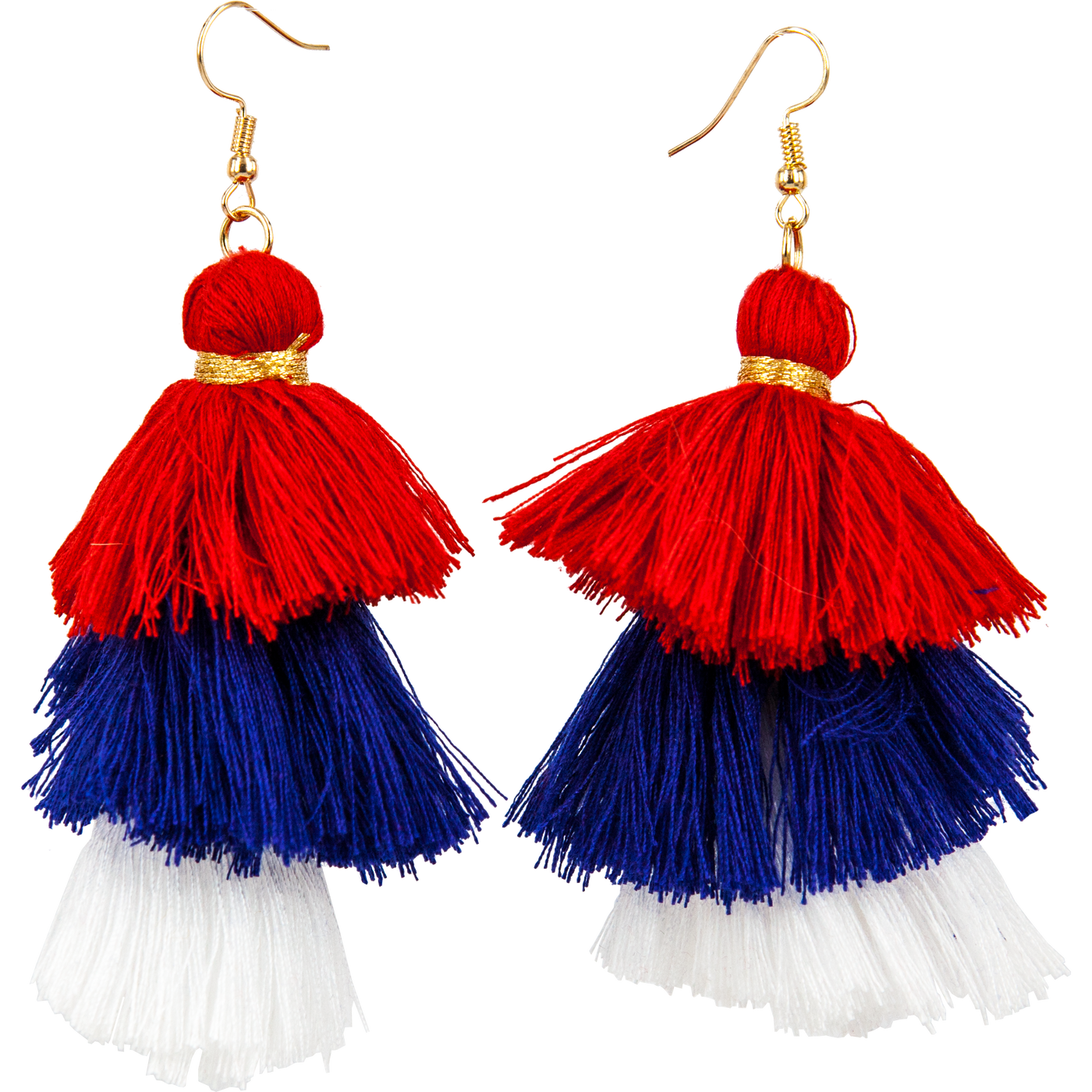 Three -color tassel earrings