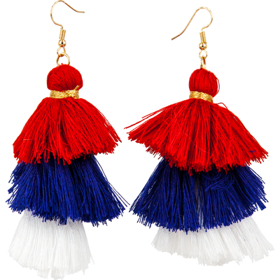 Three -color tassel earrings