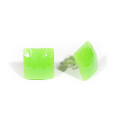 Plastic square earrings 1.2cm