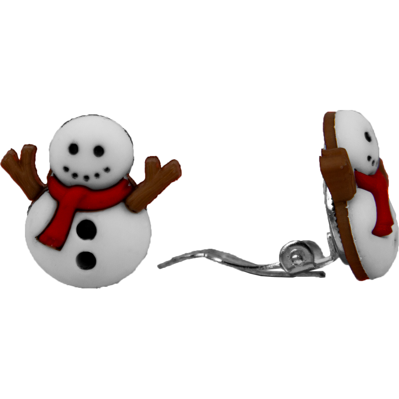 Snowman clip earrings