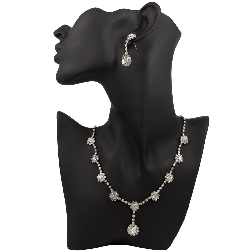 Party necklace rhinestone earring set