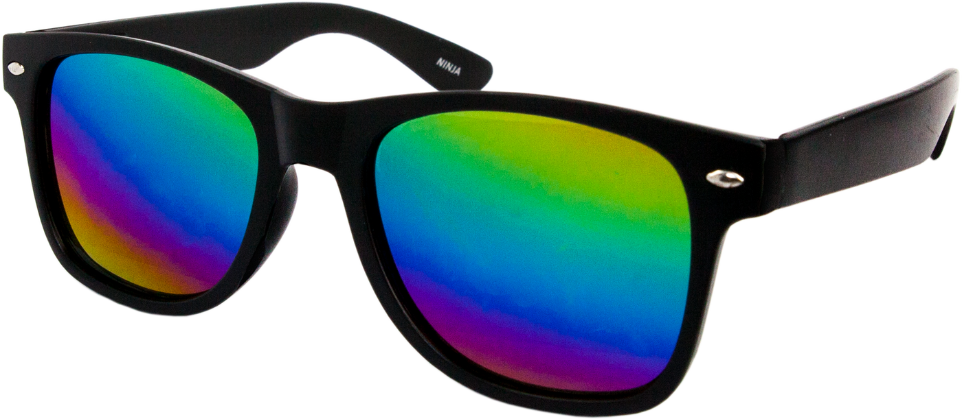 Sunglasses on a rainbow lens