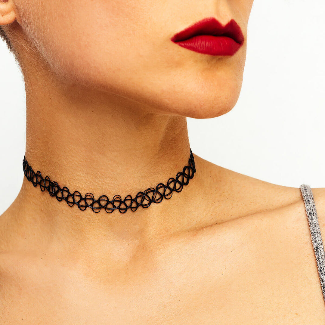 Nylon tattoo choker necklace